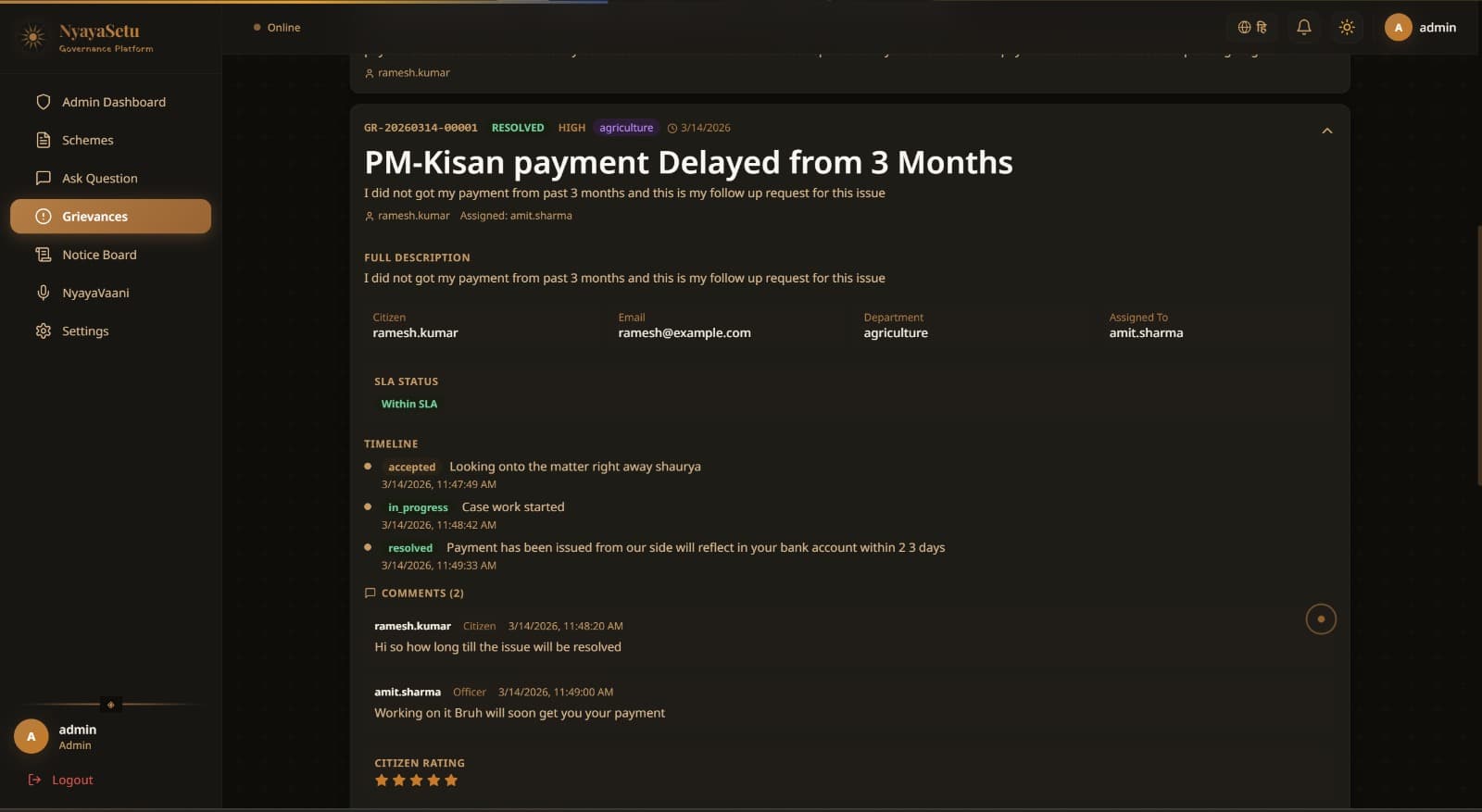 NyayaSetu - Officer Admin Panel